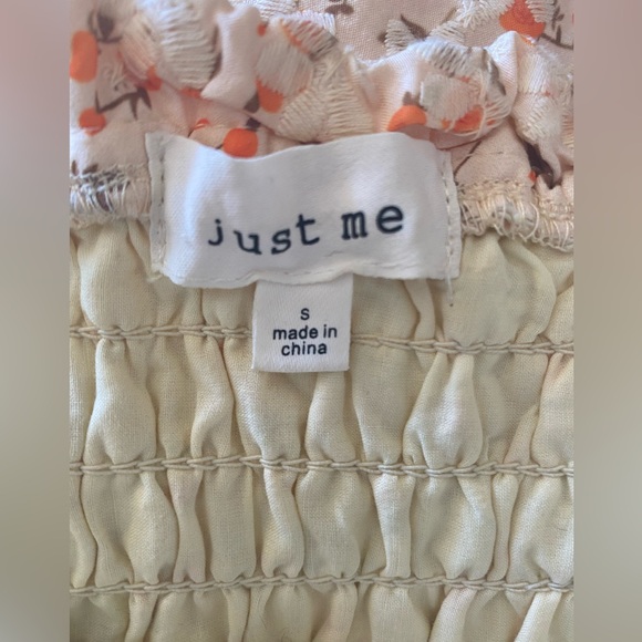 Just Me Cottagecore Fairy Floral Tiered Maxi Dress Smocked Tie Straps Small - Picture 9 of 12